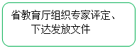 圆角矩形: 省教育厅组织专家评定、下达发放文件